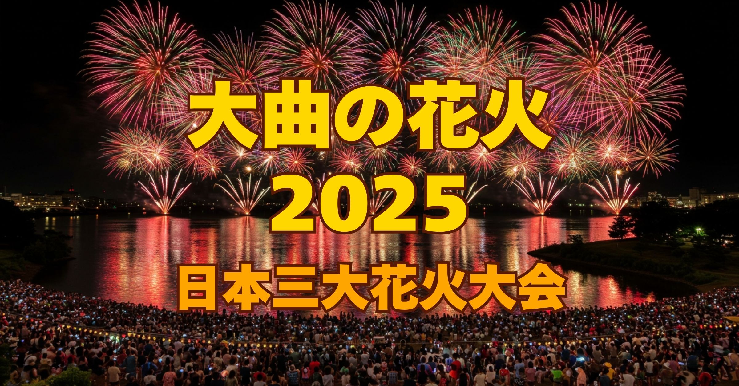 「【2025年】日本三大花火大会・大曲の花火｜全国の花火師が技を競う秋田の伝統的な全国花火競技大会」を紹介するバナー画像