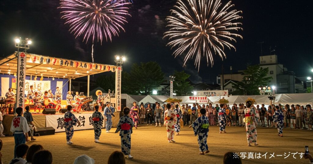 「笠間納涼盆踊り花火大会2025｜2025年8月9日(土)開催！日程・アクセス・まとめ情報」を紹介するバナー画像