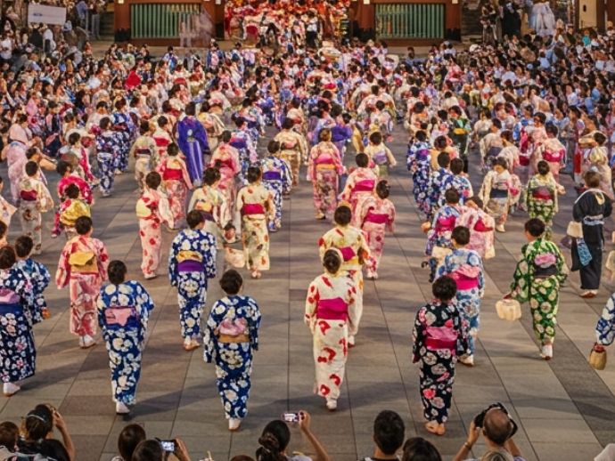 熱狂の盆踊りの画像